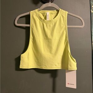 NWT Lululemon Yellow Muscle Love cropTank